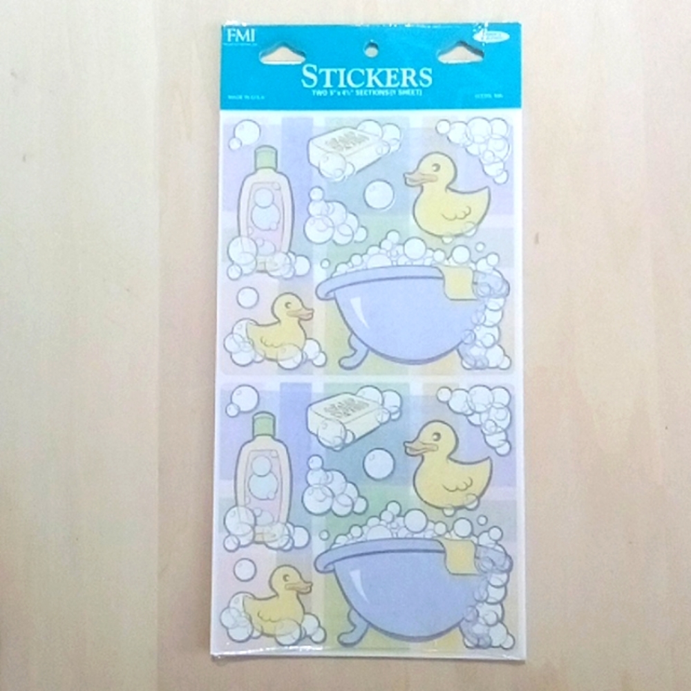 2/$15 VTG Tub Time Scrapbook Stickers 2 Sheets 028647433555